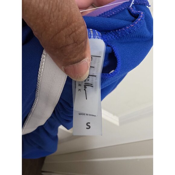 Nicole Miller Womens Purple Off-The-Shoulder Ruffle Swimsuit With Adjustable Str - Picture 8 of 10